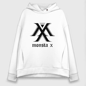 Женское худи Oversize хлопок с принтом MONSTA X_4 в Кировске, френч-терри — 70% хлопок, 30% полиэстер. Мягкий теплый начес внутри —100% хлопок | боковые карманы, эластичные манжеты и нижняя кромка, капюшон на магнитной кнопке | Тематика изображения на принте: monsta x | монст х