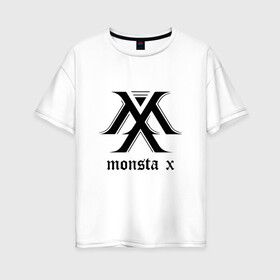 Женская футболка хлопок Oversize с принтом MONSTA X_4 в Кировске, 100% хлопок | свободный крой, круглый ворот, спущенный рукав, длина до линии бедер
 | Тематика изображения на принте: monsta x | монст х