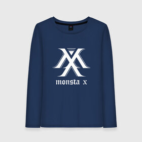 Женский лонгслив хлопок с принтом MONSTA X_5 в Кировске, 100% хлопок |  | Тематика изображения на принте: monsta x | монст х