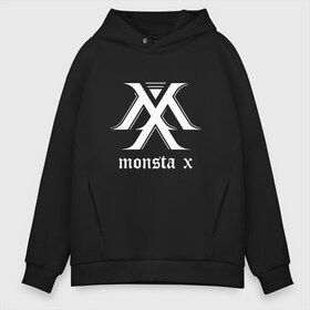 Мужское худи Oversize хлопок с принтом MONSTA X_5 в Кировске, френч-терри — 70% хлопок, 30% полиэстер. Мягкий теплый начес внутри —100% хлопок | боковые карманы, эластичные манжеты и нижняя кромка, капюшон на магнитной кнопке | Тематика изображения на принте: monsta x | монст х