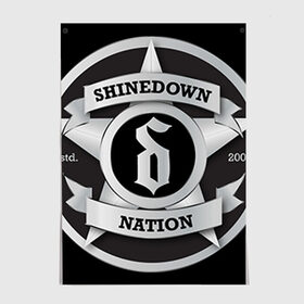 Постер с принтом Shinedown Nation в Кировске, 100% бумага
 | бумага, плотность 150 мг. Матовая, но за счет высокого коэффициента гладкости имеет небольшой блеск и дает на свету блики, но в отличии от глянцевой бумаги не покрыта лаком | 