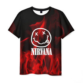 Мужская футболка 3D с принтом NIRVANA в Кировске, 100% полиэфир | прямой крой, круглый вырез горловины, длина до линии бедер | nirvana | punk | rock | альтернативный хип хоп | группа | инди поп | музыка | музыкальное произведение | ноты | панк | регги | рок | синти поп