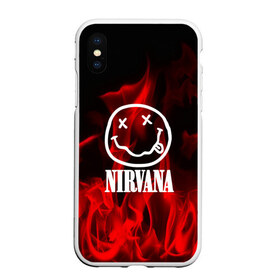 Чехол для iPhone XS Max матовый с принтом NIRVANA в Кировске, Силикон | Область печати: задняя сторона чехла, без боковых панелей | Тематика изображения на принте: nirvana | punk | rock | альтернативный хип хоп | группа | инди поп | музыка | музыкальное произведение | ноты | панк | регги | рок | синти поп