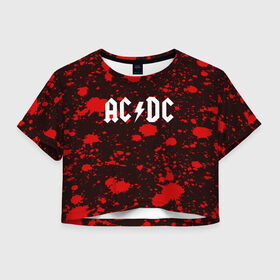 Женская футболка 3D укороченная с принтом AC DC в Кировске, 100% полиэстер | круглая горловина, длина футболки до линии талии, рукава с отворотами | ac dc | punk | rock | альтернативный хип хоп | группа | инди поп | музыка | музыкальное произведение | ноты | панк | регги | рок | синти поп