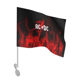 Флаг для автомобиля с принтом AC DC в Кировске, 100% полиэстер | Размер: 30*21 см | ac dc | punk | rock | альтернативный хип хоп | группа | инди поп | музыка | музыкальное произведение | ноты | панк | регги | рок | синти поп
