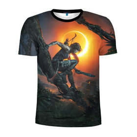 Мужская футболка 3D спортивная с принтом Shadow of the Tomb Raider в Кировске, 100% полиэстер с улучшенными характеристиками | приталенный силуэт, круглая горловина, широкие плечи, сужается к линии бедра | croft | lara | raider | tomb | гробниц | крофт | лара | расхитительница