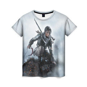 Женская футболка 3D с принтом Tomb Raider в Кировске, 100% полиэфир ( синтетическое хлопкоподобное полотно) | прямой крой, круглый вырез горловины, длина до линии бедер | croft | lara | raider | tomb | гробниц | крофт | лара | расхитительница