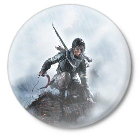 Значок с принтом Tomb Raider в Кировске,  металл | круглая форма, металлическая застежка в виде булавки | croft | lara | raider | tomb | гробниц | крофт | лара | расхитительница