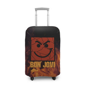Чехол для чемодана 3D с принтом Bon Jovi в Кировске, 86% полиэфир, 14% спандекс | двустороннее нанесение принта, прорези для ручек и колес | 