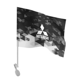 Флаг для автомобиля с принтом Mitsubishi sport geometry в Кировске, 100% полиэстер | Размер: 30*21 см |  машина | марка | митсубиси