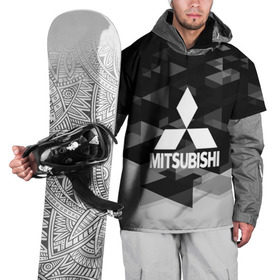 Накидка на куртку 3D с принтом Mitsubishi sport geometry в Кировске, 100% полиэстер |  | Тематика изображения на принте:  машина | марка | митсубиси