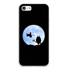 Чехол для iPhone 5/5S матовый с принтом Totoro and the moon в Кировске, Силикон | Область печати: задняя сторона чехла, без боковых панелей | anime | moon | myneighbortotoro | night | stars | totoro | аниме | звезды | канта | кодомо | котобус | кусакабэ | луна | мэй | ночь | сусуватари | тацуо | тоторо | хаяомиядзаки | ясуко
