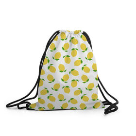 Рюкзак-мешок 3D с принтом Лимоны в Кировске, 100% полиэстер | плотность ткани — 200 г/м2, размер — 35 х 45 см; лямки — толстые шнурки, застежка на шнуровке, без карманов и подкладки | food | lemon | vegan | vegetarian | веган | вегетарианство | еда | лимон