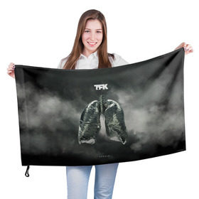 Флаг 3D с принтом TFK Exhale в Кировске, 100% полиэстер | плотность ткани — 95 г/м2, размер — 67 х 109 см. Принт наносится с одной стороны | tfk | thousand foot krutch