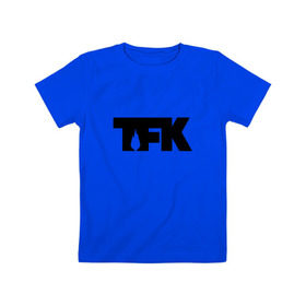 Детская футболка хлопок с принтом TFK logo black в Кировске, 100% хлопок | круглый вырез горловины, полуприлегающий силуэт, длина до линии бедер | Тематика изображения на принте: tfk | thousand foot krutch