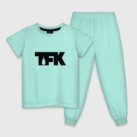 Детская пижама хлопок с принтом TFK logo black в Кировске, 100% хлопок |  брюки и футболка прямого кроя, без карманов, на брюках мягкая резинка на поясе и по низу штанин
 | tfk | thousand foot krutch