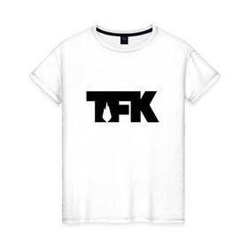 Женская футболка хлопок с принтом TFK logo black в Кировске, 100% хлопок | прямой крой, круглый вырез горловины, длина до линии бедер, слегка спущенное плечо | tfk | thousand foot krutch