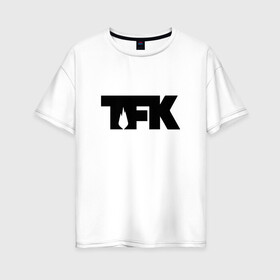 Женская футболка хлопок Oversize с принтом TFK logo black в Кировске, 100% хлопок | свободный крой, круглый ворот, спущенный рукав, длина до линии бедер
 | tfk | thousand foot krutch