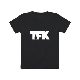 Детская футболка хлопок с принтом TFK logo white в Кировске, 100% хлопок | круглый вырез горловины, полуприлегающий силуэт, длина до линии бедер | tfk | thousand foot krutch