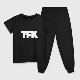 Детская пижама хлопок с принтом TFK logo white в Кировске, 100% хлопок |  брюки и футболка прямого кроя, без карманов, на брюках мягкая резинка на поясе и по низу штанин
 | Тематика изображения на принте: tfk | thousand foot krutch