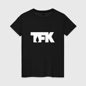 Женская футболка хлопок с принтом TFK logo white в Кировске, 100% хлопок | прямой крой, круглый вырез горловины, длина до линии бедер, слегка спущенное плечо | tfk | thousand foot krutch