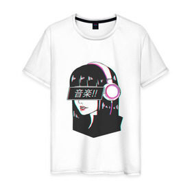 Мужская футболка хлопок с принтом MIRRORS Sad Japanese Aesthetic в Кировске, 100% хлопок | прямой крой, круглый вырез горловины, длина до линии бедер, слегка спущенное плечо. | аниме герл | манга | япония