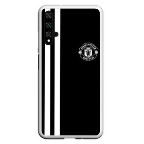 Чехол для Honor 20 с принтом Manchester United Black&White в Кировске, Силикон | Область печати: задняя сторона чехла, без боковых панелей | Тематика изображения на принте: england | football | logo | manchester united | sport | англия | арт | лига | лого | манчестер юнайтед | спорт | текстура | фк | футбол | футбольный клуб | эмблема