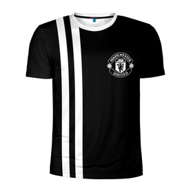 Мужская футболка 3D спортивная с принтом Manchester United Black&White в Кировске, 100% полиэстер с улучшенными характеристиками | приталенный силуэт, круглая горловина, широкие плечи, сужается к линии бедра | Тематика изображения на принте: england | football | logo | manchester united | sport | англия | арт | лига | лого | манчестер юнайтед | спорт | текстура | фк | футбол | футбольный клуб | эмблема