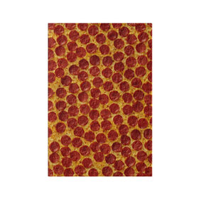 Обложка для паспорта матовая кожа с принтом Пицца пепперони в Кировске, натуральная матовая кожа | размер 19,3 х 13,7 см; прозрачные пластиковые крепления | pepperoni | pizza | еда | колбаса | мясо | пица | сардельки | сыр | фастфуд