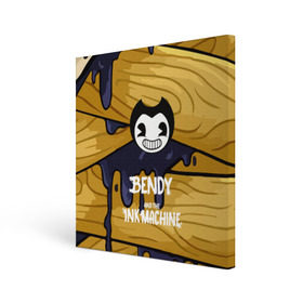 Холст квадратный с принтом Bendy and the Ink Machine в Кировске, 100% ПВХ |  | 0x000000123 | bendy | ink machine | бенди