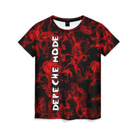 Женская футболка 3D с принтом Depeche Mode в Кировске, 100% полиэфир ( синтетическое хлопкоподобное полотно) | прямой крой, круглый вырез горловины, длина до линии бедер | альтернативный | блюз | британская | готик | гранж | группа | метал | модные | музыка | пост | рок | хард