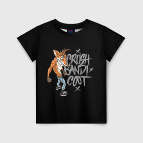 Детская футболка 3D с принтом Crush Bandicoot 3d в Кировске, 100% гипоаллергенный полиэфир | прямой крой, круглый вырез горловины, длина до линии бедер, чуть спущенное плечо, ткань немного тянется | crash | бандикут | краш | крэш