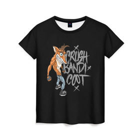 Женская футболка 3D с принтом Crush Bandicoot 3d в Кировске, 100% полиэфир ( синтетическое хлопкоподобное полотно) | прямой крой, круглый вырез горловины, длина до линии бедер | crash | бандикут | краш | крэш