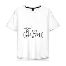 Мужская футболка хлопок Oversize с принтом Велосипед программиста в Кировске, 100% хлопок | свободный крой, круглый ворот, “спинка” длиннее передней части | велосипед | код | программирование | программист | символы
