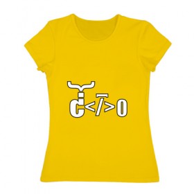 Женская футболка хлопок с принтом Велосипед программиста в Кировске, 100% хлопок | прямой крой, круглый вырез горловины, длина до линии бедер, слегка спущенное плечо | велосипед | код | программирование | программист | символы