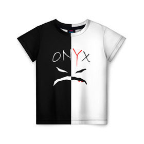 Детская футболка 3D с принтом ONYX в Кировске, 100% гипоаллергенный полиэфир | прямой крой, круглый вырез горловины, длина до линии бедер, чуть спущенное плечо, ткань немного тянется | onyx | американская группа | группа | музыка | надпись | хип хоп