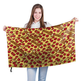Флаг 3D с принтом Pizza в Кировске, 100% полиэстер | плотность ткани — 95 г/м2, размер — 67 х 109 см. Принт наносится с одной стороны | cheese | fast food | food | junk food | pizza | еда | пицца | сыр | фастфут