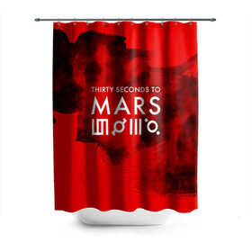 Штора 3D для ванной с принтом 30 Seconds to Mars в Кировске, 100% полиэстер | плотность материала — 100 г/м2. Стандартный размер — 146 см х 180 см. По верхнему краю — пластиковые люверсы для креплений. В комплекте 10 пластиковых колец | 