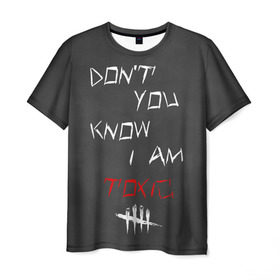Мужская футболка 3D с принтом I am TOXIC в Кировске, 100% полиэфир | прямой крой, круглый вырез горловины, длина до линии бедер | Тематика изображения на принте: dbd | dead by daylight | toxic | дбд | токсик