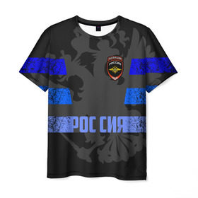 Мужская футболка 3D с принтом Полиция в Кировске, 100% полиэфир | прямой крой, круглый вырез горловины, длина до линии бедер | 02 | 112 | мвд | милиция | россия | рф