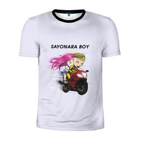 Мужская футболка 3D спортивная с принтом Sayonara boy в Кировске, 100% полиэстер с улучшенными характеристиками | приталенный силуэт, круглая горловина, широкие плечи, сужается к линии бедра | Тематика изображения на принте: 
