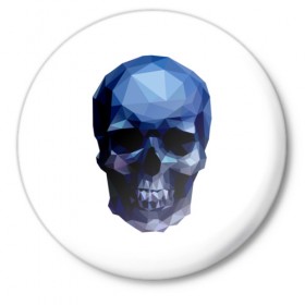 Значок с принтом Бумажный череп в Кировске,  металл | круглая форма, металлическая застежка в виде булавки | 