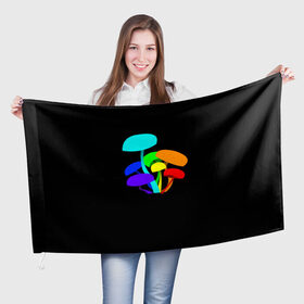 Флаг 3D с принтом Цветные грибы в Кировске, 100% полиэстер | плотность ткани — 95 г/м2, размер — 67 х 109 см. Принт наносится с одной стороны | грибочки | грибы