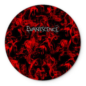 Коврик круглый с принтом Evanescence в Кировске, резина и полиэстер | круглая форма, изображение наносится на всю лицевую часть | альтернативный | американская | глэм | готик | гранж | группа | метал | модные | музыка | пост | рок | хард