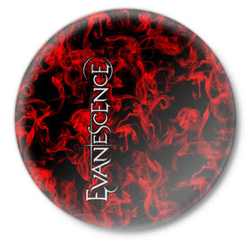 Значок с принтом Evanescence в Кировске,  металл | круглая форма, металлическая застежка в виде булавки | 