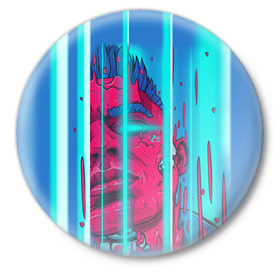 Значок с принтом Элджей в Кировске,  металл | круглая форма, металлическая застежка в виде булавки | sayonara boy | морген | сайонара | элджей