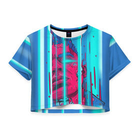 Женская футболка 3D укороченная с принтом Элджей в Кировске, 100% полиэстер | круглая горловина, длина футболки до линии талии, рукава с отворотами | sayonara boy | морген | сайонара | элджей