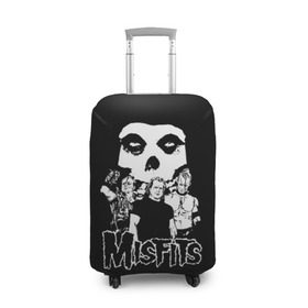 Чехол для чемодана 3D с принтом Misfits в Кировске, 86% полиэфир, 14% спандекс | двустороннее нанесение принта, прорези для ручек и колес | horror | punk | rock | альтернатива | группа | мисфитс | неприкаянные | панк | рок | хоррор