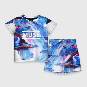 Детский костюм с шортами 3D с принтом MUSE COLLECTION в Кировске,  |  | muse | punk | rock | альтернативный хип хоп | группа | инди поп | музыка | музыкальное произведение | ноты | панк | регги | рок | синти поп