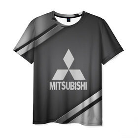 Мужская футболка 3D с принтом MITSUBISHI SPORT в Кировске, 100% полиэфир | прямой крой, круглый вырез горловины, длина до линии бедер |  машина | марка | митсубиси